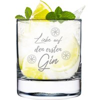 Gin Glas Mit Personalisierter Wunschgravur - Tonic Water Für Cocktails, Getränke Perfekt Drinks Spruch Liebe Auf Den Ersten von polareffekt