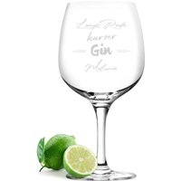 Gin Glas Mit Personalisierter Wunschgravur - Tonic Water Sommergetränk Stielglas Cocktail Motiv Lange Rede Kurzer von polareffekt