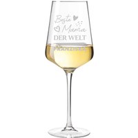 Leonardo Puccini Weißweinglas - Mit Personalisierter Wunschgravur 560 Ml Volumen Verschiedene Motive Für Mama Muttertag von polareffekt