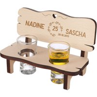 Schnapsbank Mit 2 Schnapsgläser - Personalisierte Geschenkidee Geschenk Aus Holz Inkl. Motiv Kranz von polareffekt