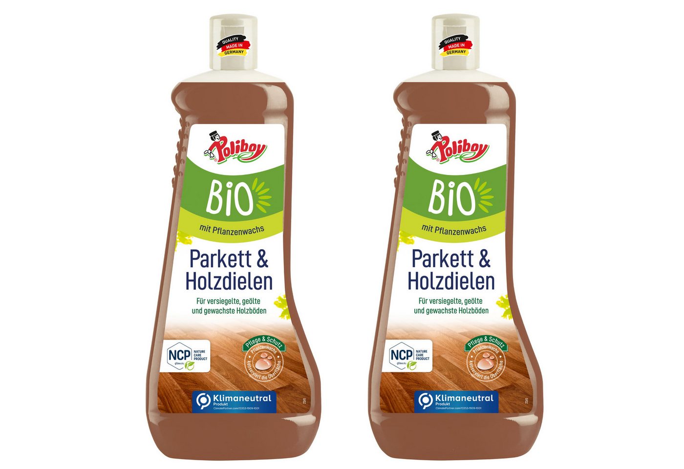 poliboy - 2x1 Liter - Bio Holzdielen Pflege Parkettreiniger (Pflege und Schutz für wertvolle Holzböden - Made in Germany) von poliboy