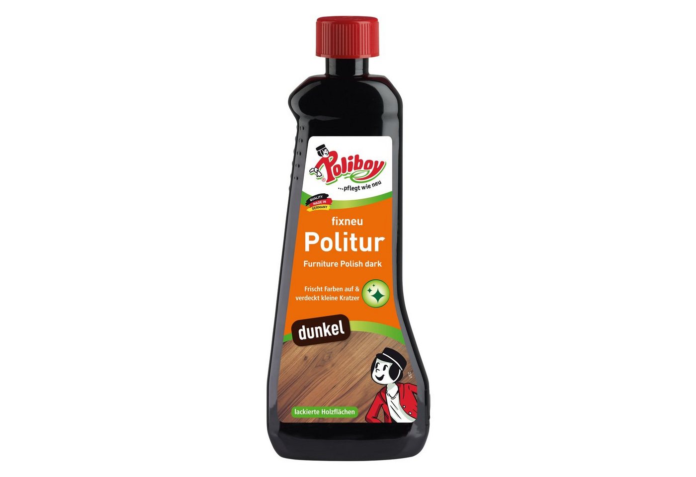 poliboy Fixneu Möbelpolitur dunkel - 500 ml - Möbelreiniger (für dunkle Oberflächen - Made in Germany) von poliboy