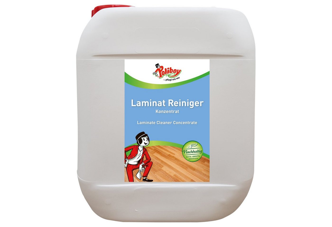 poliboy Laminat Pflege Konzentrat mit Orangenöl - 5L - Laminatreiniger (auch für Kork und Linoleum - Kraftvoll/Streifenfrei - Made in Germany) von poliboy