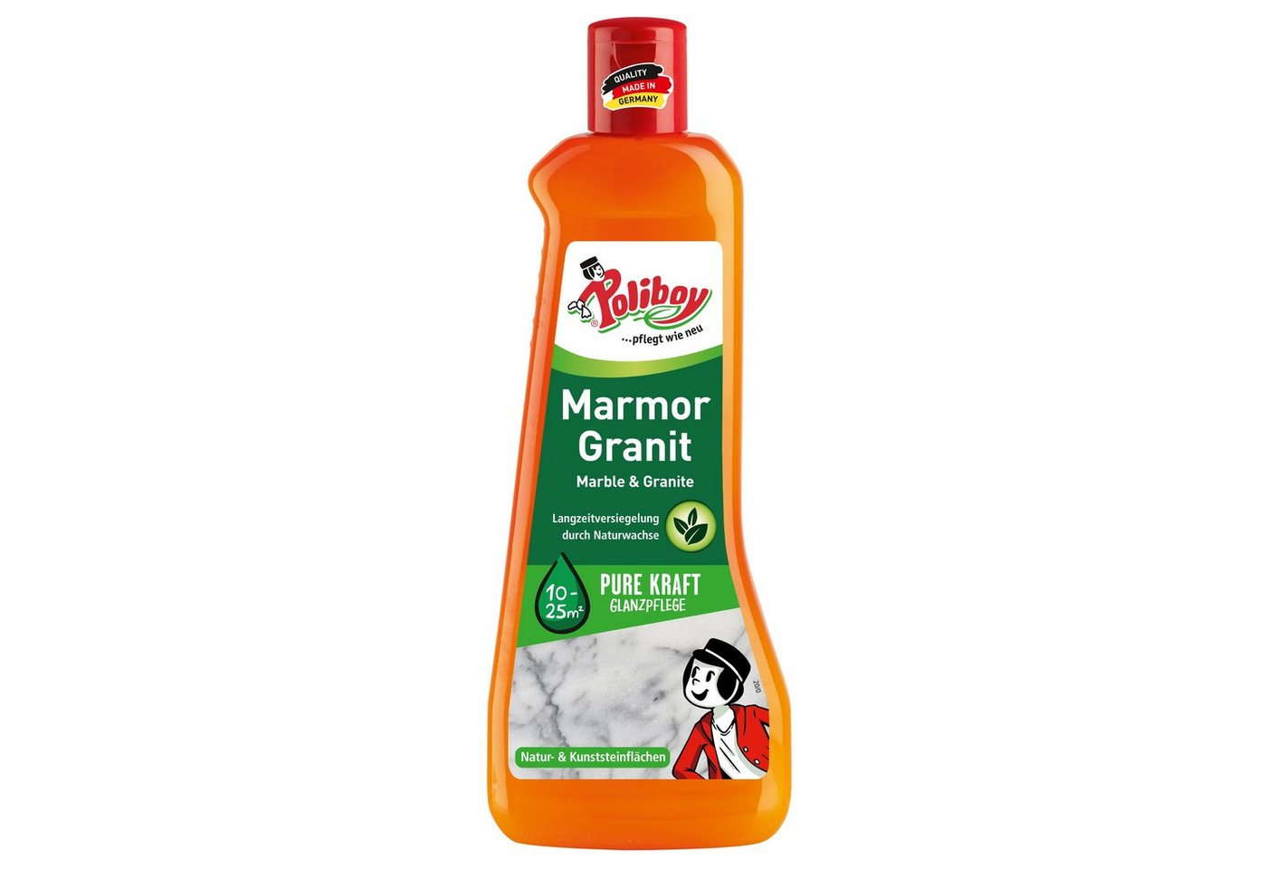 poliboy Marmor Granit Pflege - 500ml Steinbodenreiniger (Pflege und Schutz für Natur- und Kunststeinflächen - Made in Germany) von poliboy