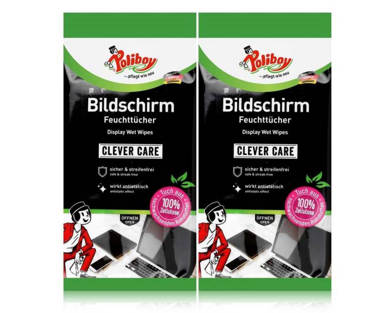 poliboy Poliboy Bildschirm Tücher 30 Tüche - Ideal für Notebook (2er Pac Reinigungstücher von poliboy
