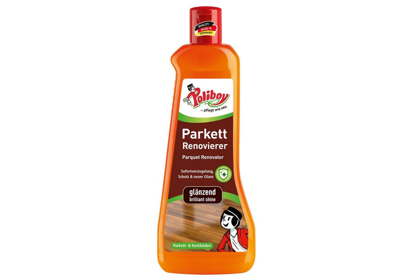 poliboy Renovierer glänzend - 500 ml - Parkettreiniger (für stumpfe und abgenutzte Holz- und Korkböden - Made in Germany) von poliboy