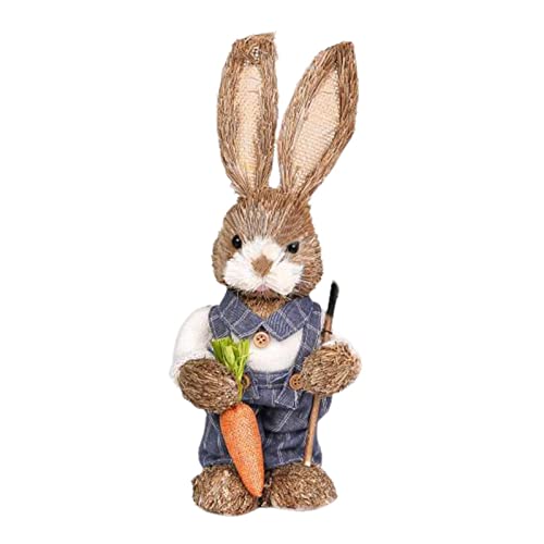 Osterliche Hasen Figuren Stehender Hase Ostern Simulation Kaninchen Stroh Osterhase Für Osterdeko Tierstatue Hase Mit Karotte Dekorationen Simulation Kaninchen Für Ostern Wohnkultur Ostergeschenk von pologmase