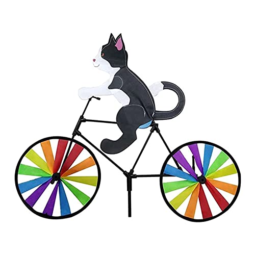 Windrad Tier Fahrrad Wind Spinner - Windräder 3D Katze Hund Tier Reiten Fahrrad Windmühlen Tier Windräder Für Garten Hof Rasen Whirligig Pfahl Dekoration von pologmase
