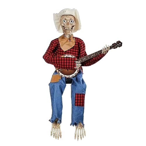 pologmase Cowboy-Totenkopf-Statue | Lustige Animierte Duell-Banjo-Skelette | Beweglich Leuchtender Schädel-Ornamente | Retro Skelett Figuren Gothic Deko, Halloween Dekoration Banjo-Totenkopf pologmase Cowboy-Totenkopf-Statue | Lustige Animierte Duell-Banjo-Skelette | Beweglich Leuchtender Schädel-Ornamente | Retro Skelett Figuren Gothic Deko, Halloween Dekoration Banjo-Totenkopf von pologmase