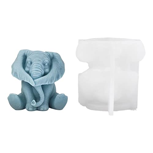 pologmase Elefantenform | 3D süße Baby-Elefant-Silikon-Fondant-Form,Elefant Silikonform Tier Kerzenform Handwerk DIY Kerze Harzform Elefant für handgemachte Seife Snacks von pologmase