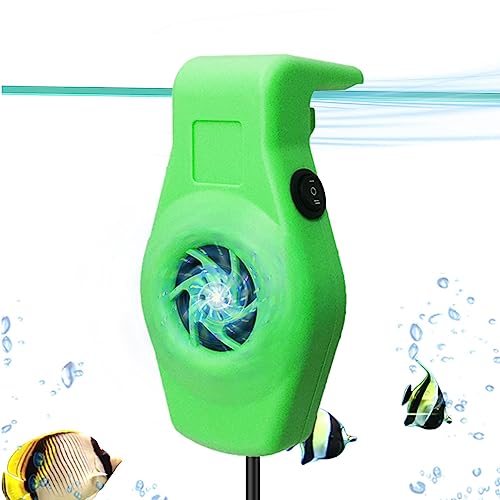 pologmase Fischtank-Kühler – Rostfreier Aquarium-Ventilator, USB, Fischtank-Kühler, Anti-Verblassungs-Kühlventilator mit Clip für Salzwasser-Aquarien, Süßwasser Reptilien von pologmase