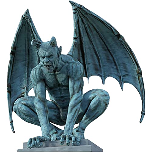 pologmase Gothic Gargoyle Statue – Garten Wasserspeier Gothic Dekor Skulptur | Mit Händen auf dem Boden Home Decor Figur Gothic Dekoration für Terrasse, Veranda, Zaun von pologmase