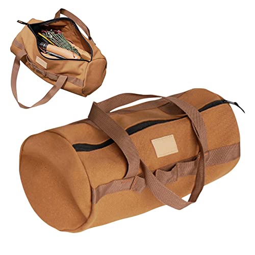 pologmase Handwerkzeugtasche,Canvas-Werkzeugtasche - 11,8-Zoll-Segeltuchtasche mit Hängering-Design, verdickt, verschleißfest, reißfest, Werkzeugtasche für Haushaltswerkzeuge von pologmase