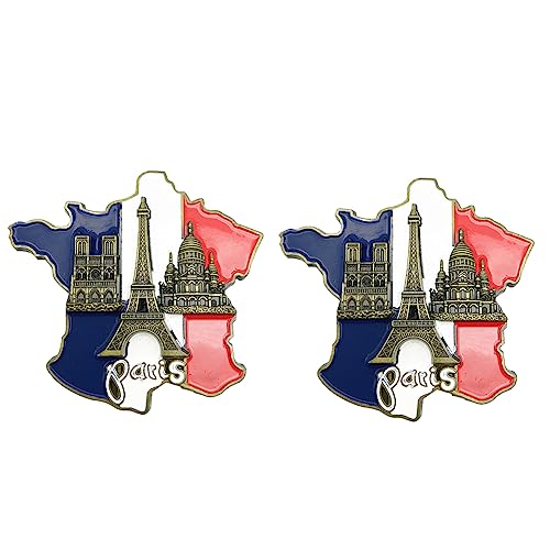 pologmase Magnete Kühlschrank - Paris Architektur Frankreich 3D Kühlschrankmagnete - Kühlschrankmagnete Städte Länder - Handwerk Souvenir Metall Kühlschrank Magnete Sammlung Reisegeschenk von pologmase