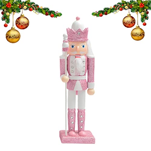 pologmase Nussknacker Figuren Holz Nussknacker Soldaten,30cm Traditionelle Weihnachten Nussknacker Figuren Deko Nussknacker Figuren Rosa Holz Nussknacker Soldat Schmuck Set Home Kreative Dekoration von pologmase