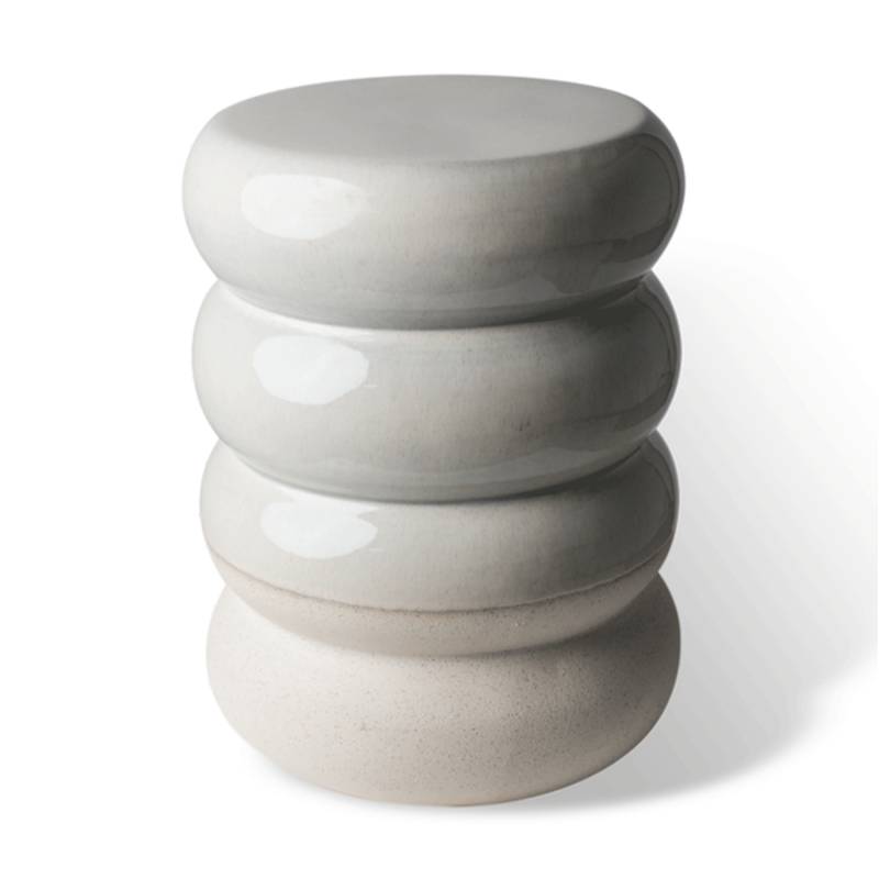 B-Ware Pols Potten Chubby Hocker Sitz Designer Sitzmöbel H44cm X ø34cm Weiß Lackiert930 von pols potten