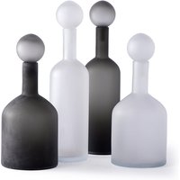 Pols Potten - Bubbles & Bottles Karaffe, matt schwarz & weiß (4er-Set) von pols potten