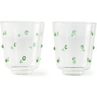 Pols Potten - Nob Trinkglas, H 10 cm, olivgrün (2er-Set) von pols potten