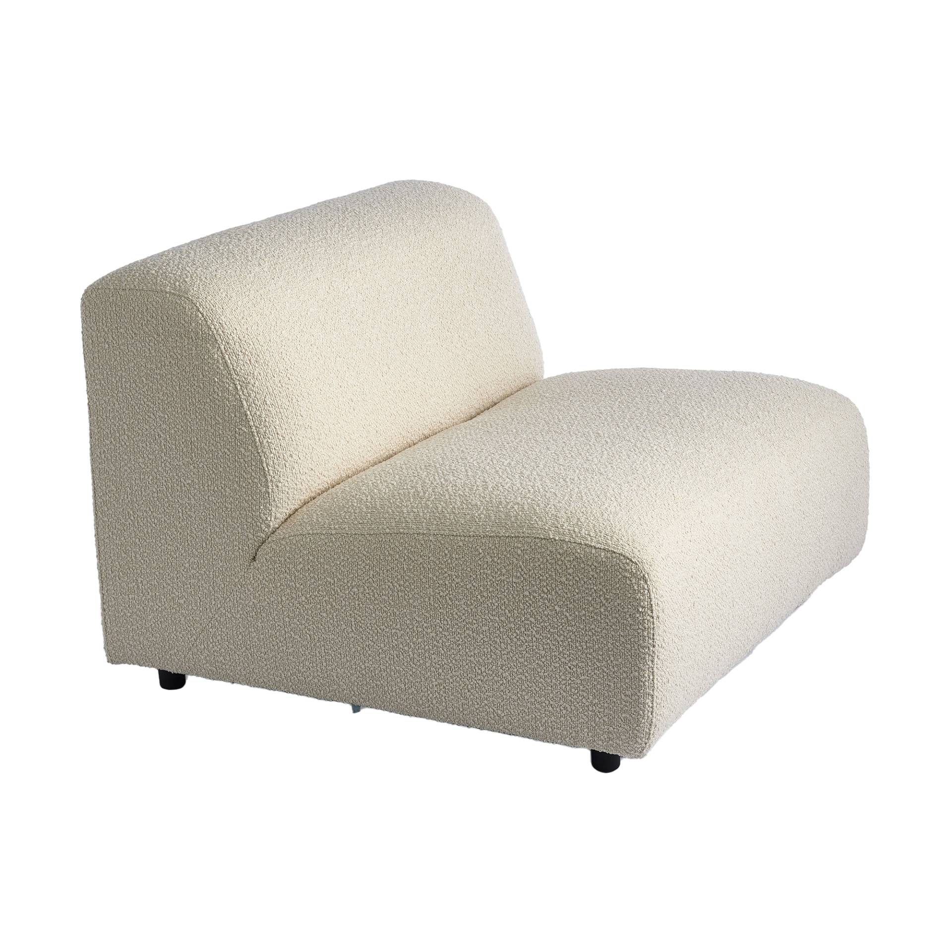 pols potten - A-Round-U Sofa Modul 1,5-Sitzer - weiß/Boucle/BxHxT 100x74x100cm von pols potten