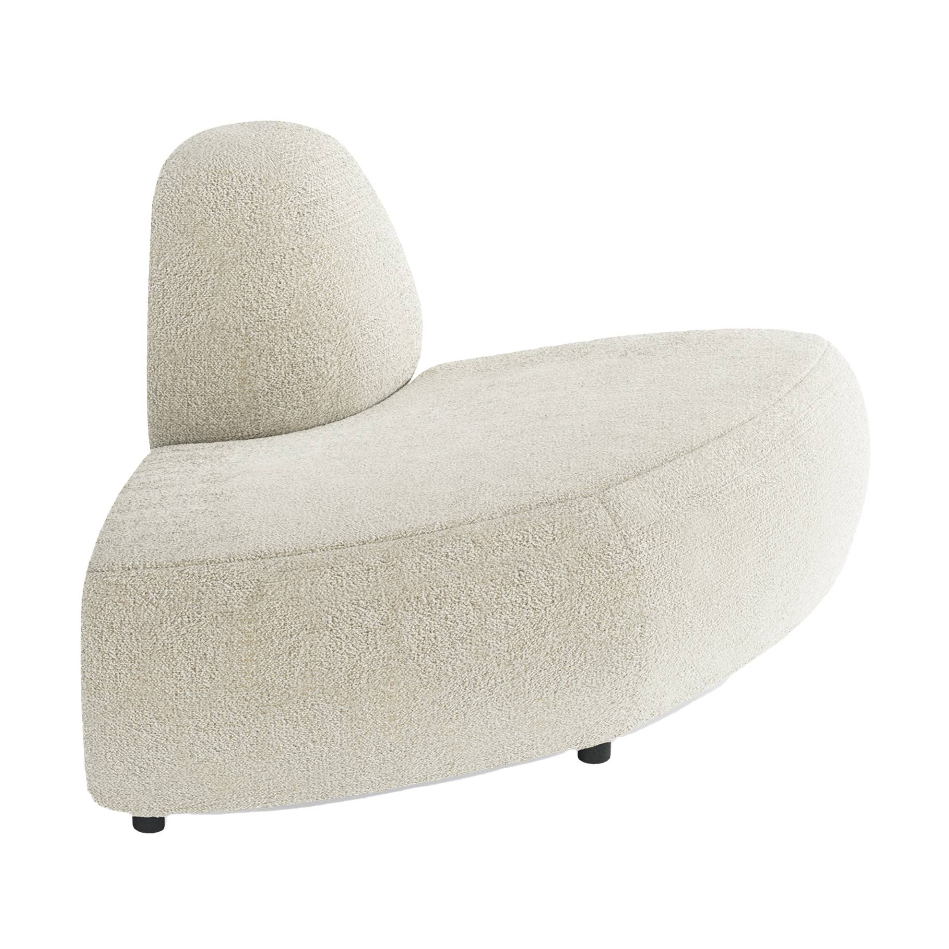 pols potten - A-Round-U Sofa Modul Eckende - weiß/Boucle/BxHxT 100x74x100cm von pols potten