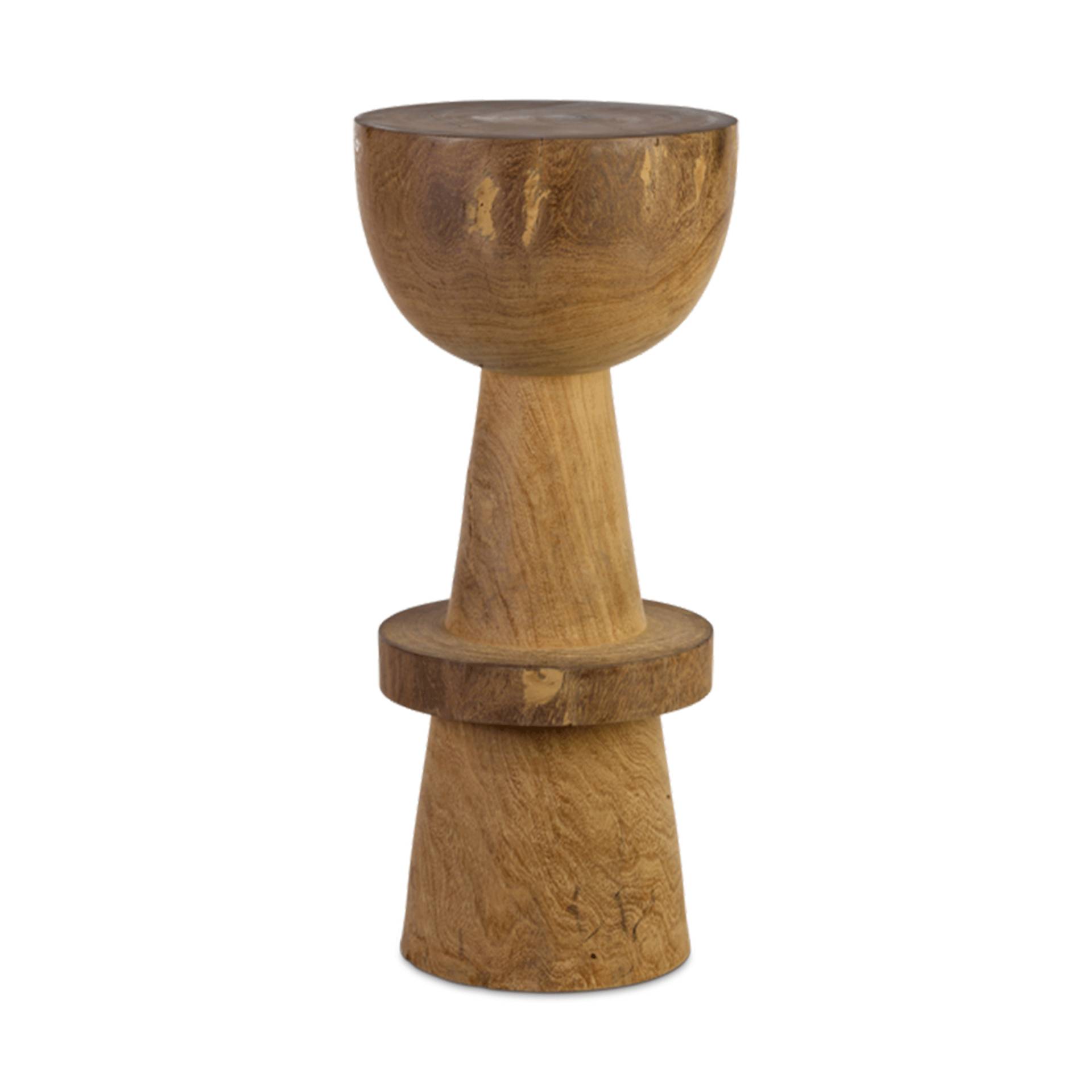 pols potten - Ball Barhocker Holz - cognac/H 74cm x Ø 32cm/Handgeschnitztes DIMB-Holz von pols potten