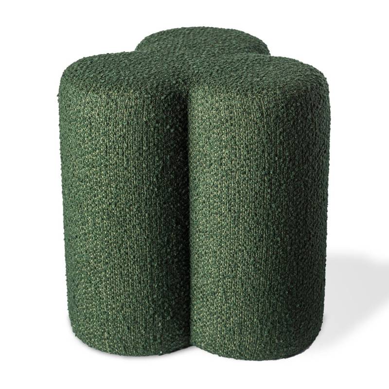 pols potten - Clover Hocker - grün/Stoff Boucle/H x Ø 45x37cm von pols potten