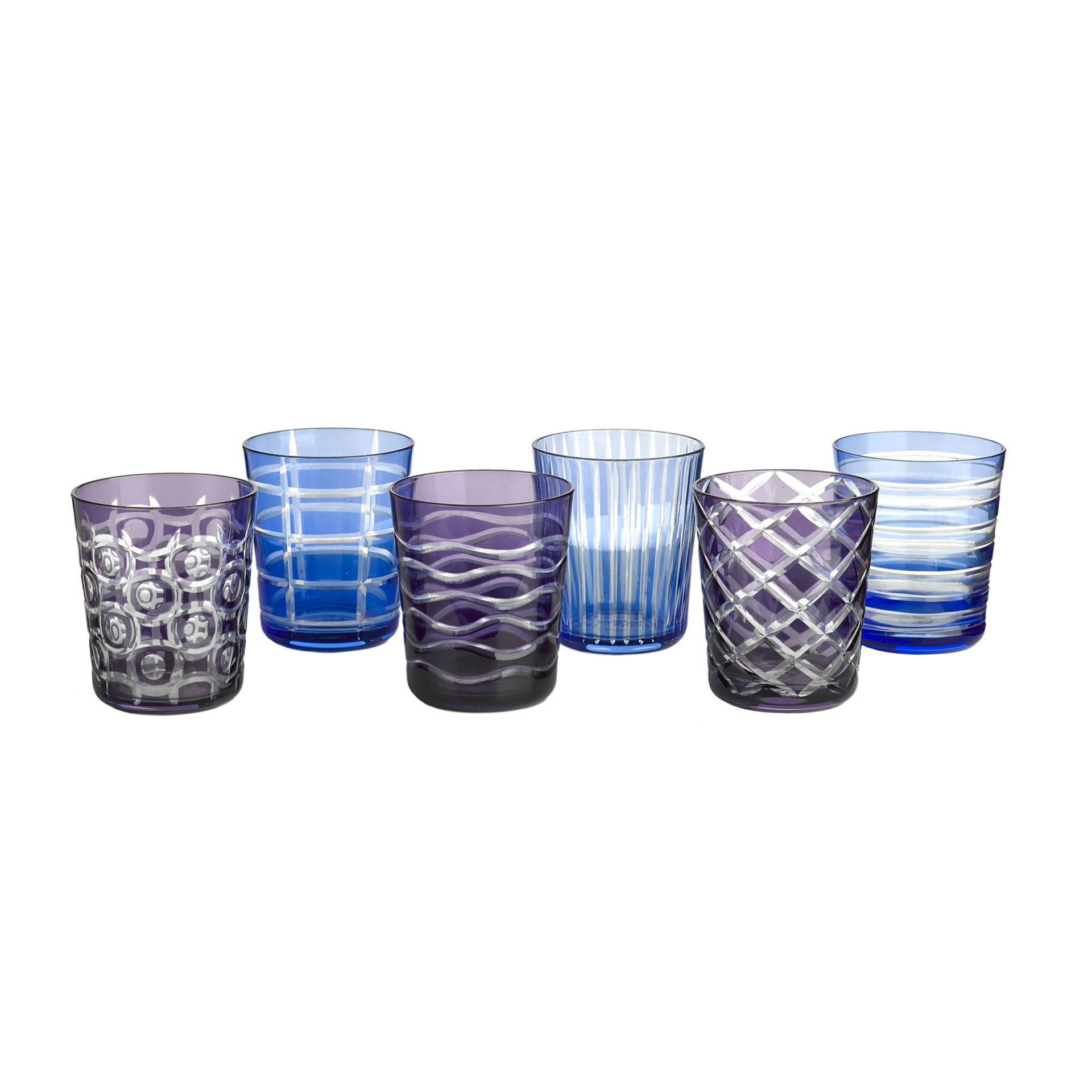 pols potten - Cobalt Glas 6er Set - mehrfarben/H x Ø 10x8,6cm/250ml von pols potten