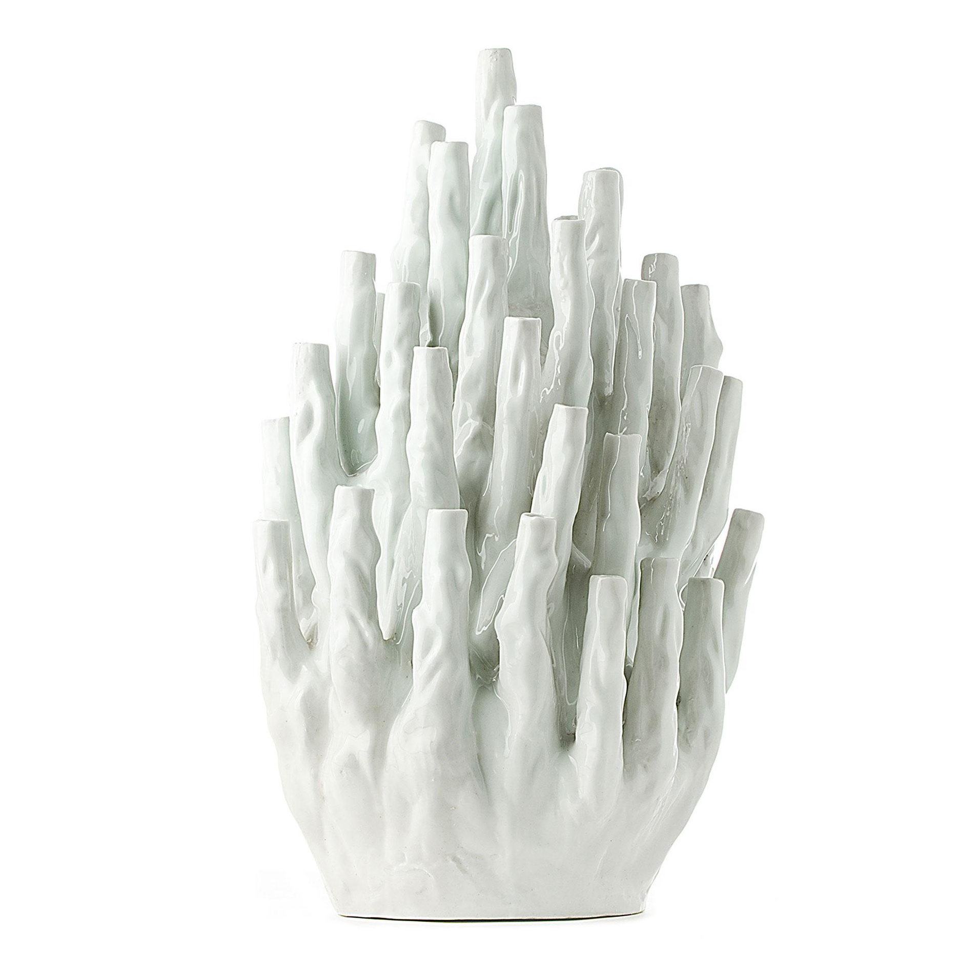 pols potten - Coral 50 Tulips Vase - weiß/glasiert/H x Ø 60x40cm von pols potten