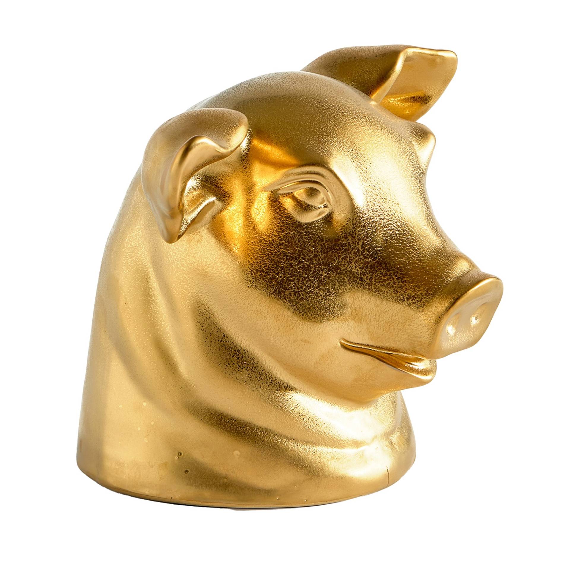 pols potten - Don't Eat Me, Save Me Pig Spardose - gold/LxBxH 26x32,5x27cm von pols potten