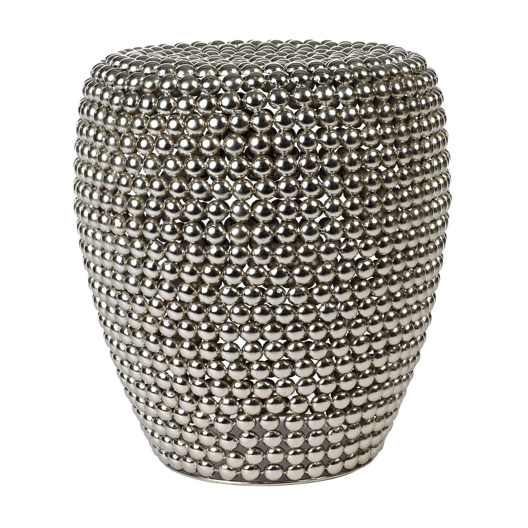 pols potten - Dot Hocker - silber/vernickelt/H 46cm x Ø 40cm von pols potten