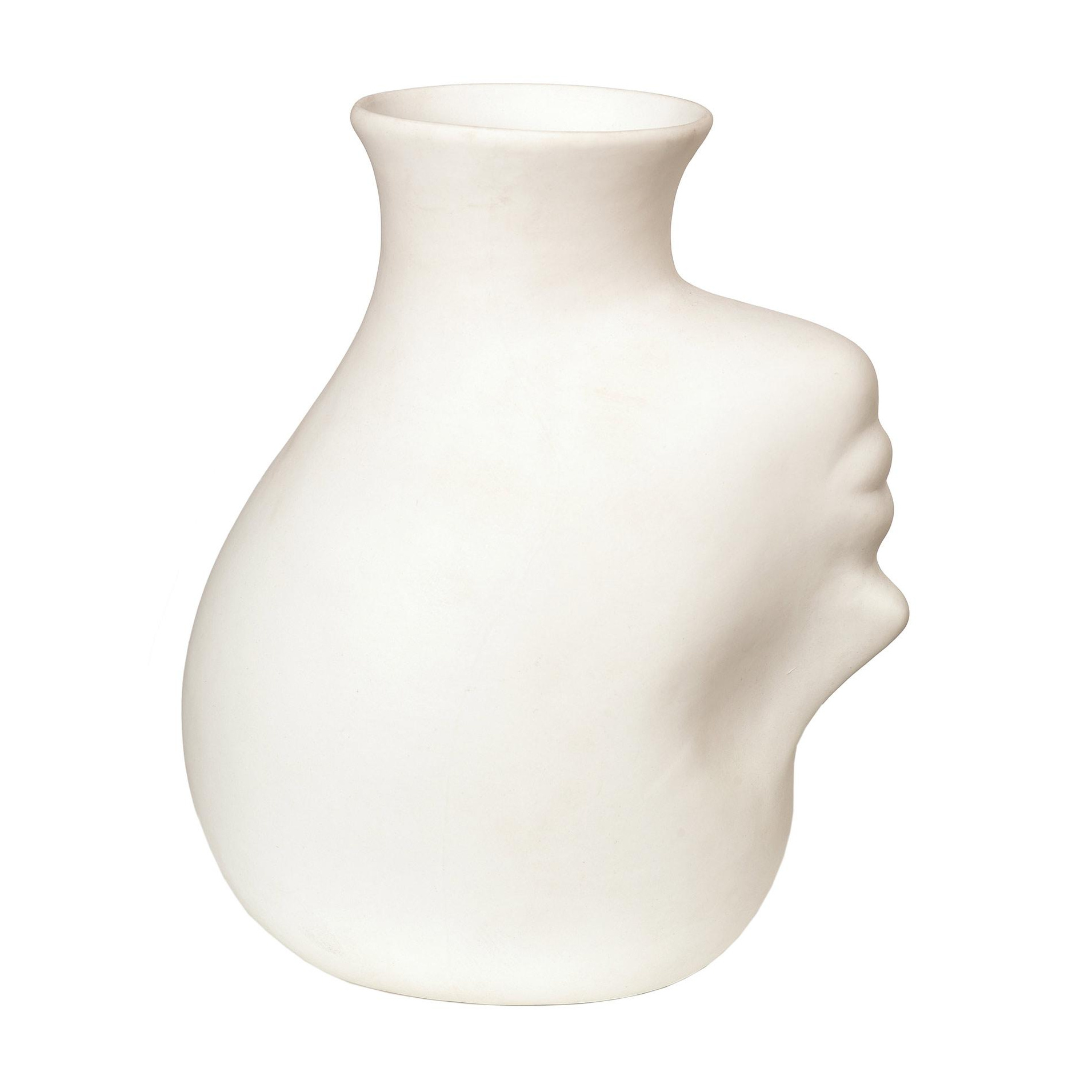 pols potten - Head Upside Down Vase - weiß/LxBxH 20x15x25cm von pols potten