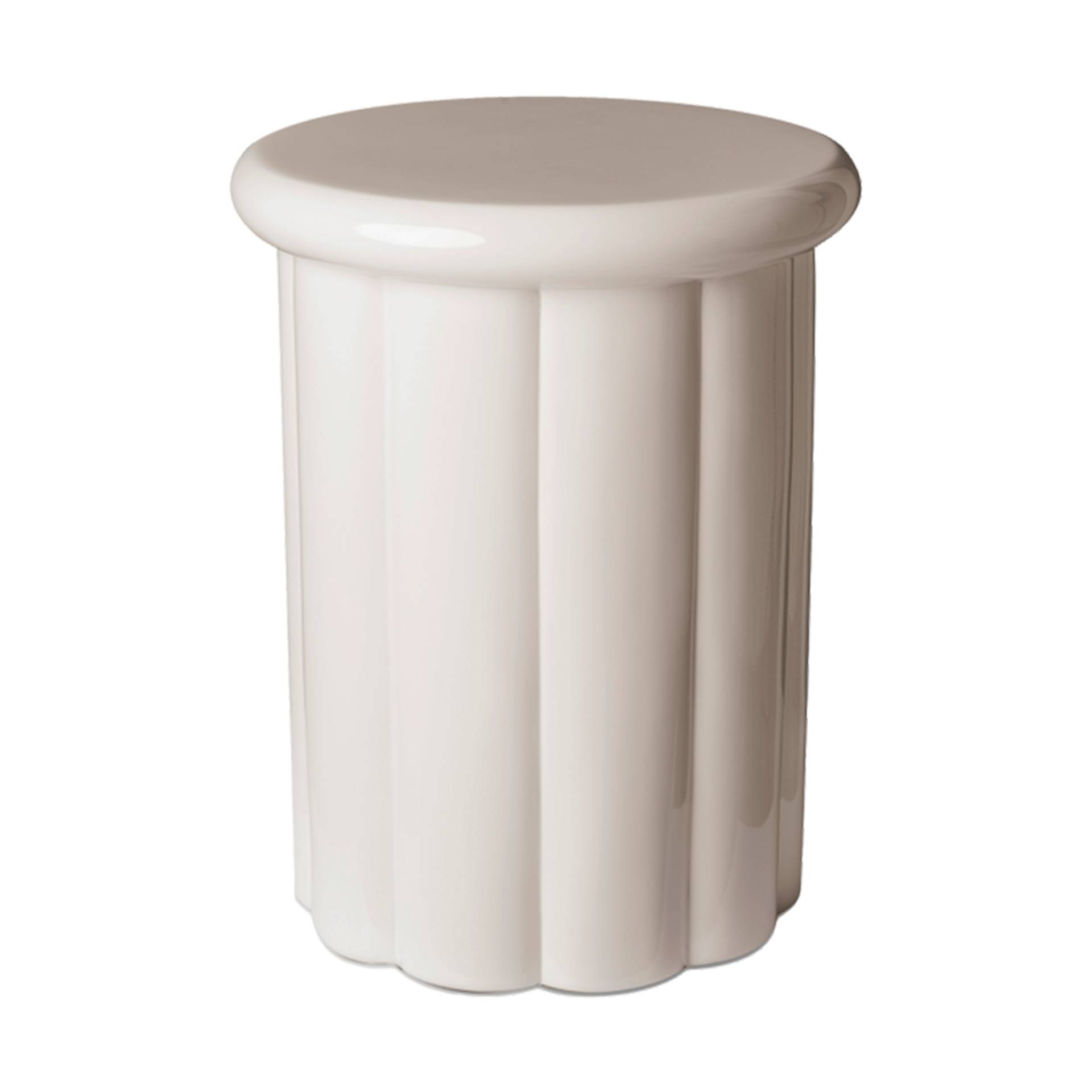 pols potten - Roman Hocker - beige/lackiert/H x Ø 46,5x35,5xm von pols potten