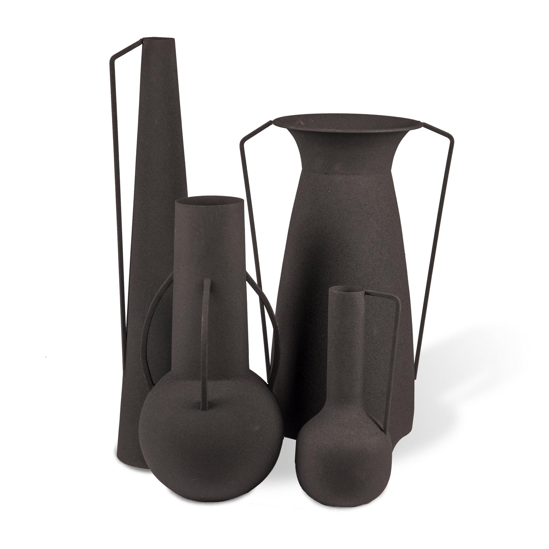 pols potten - Roman Vase 4er Set - schwarz/matt von pols potten