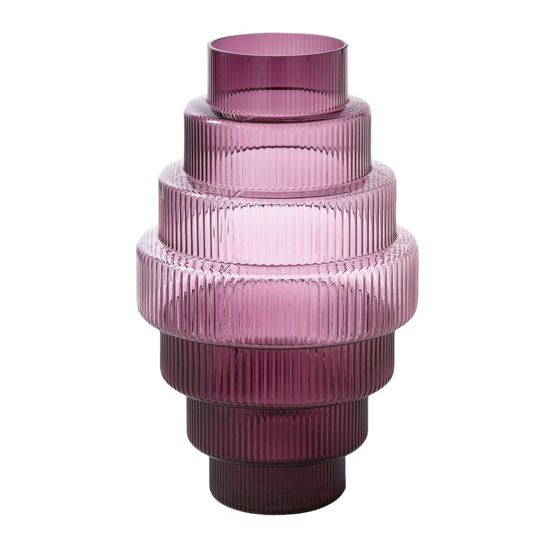 pols potten - Steps Vase L - dunkles lila/HxØ 65x40cm von pols potten