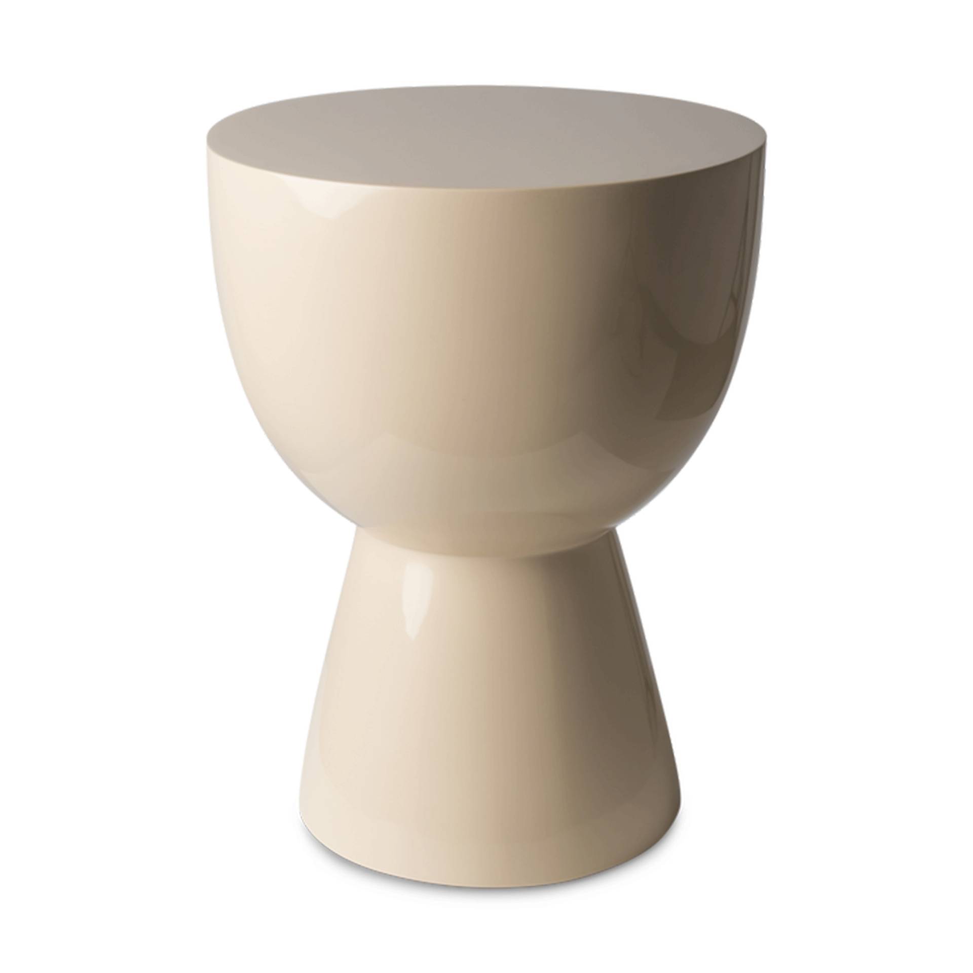 pols potten - Tip Tap Hocker - beige/lackiert/H 46cm x Ø 35,5cm von pols potten