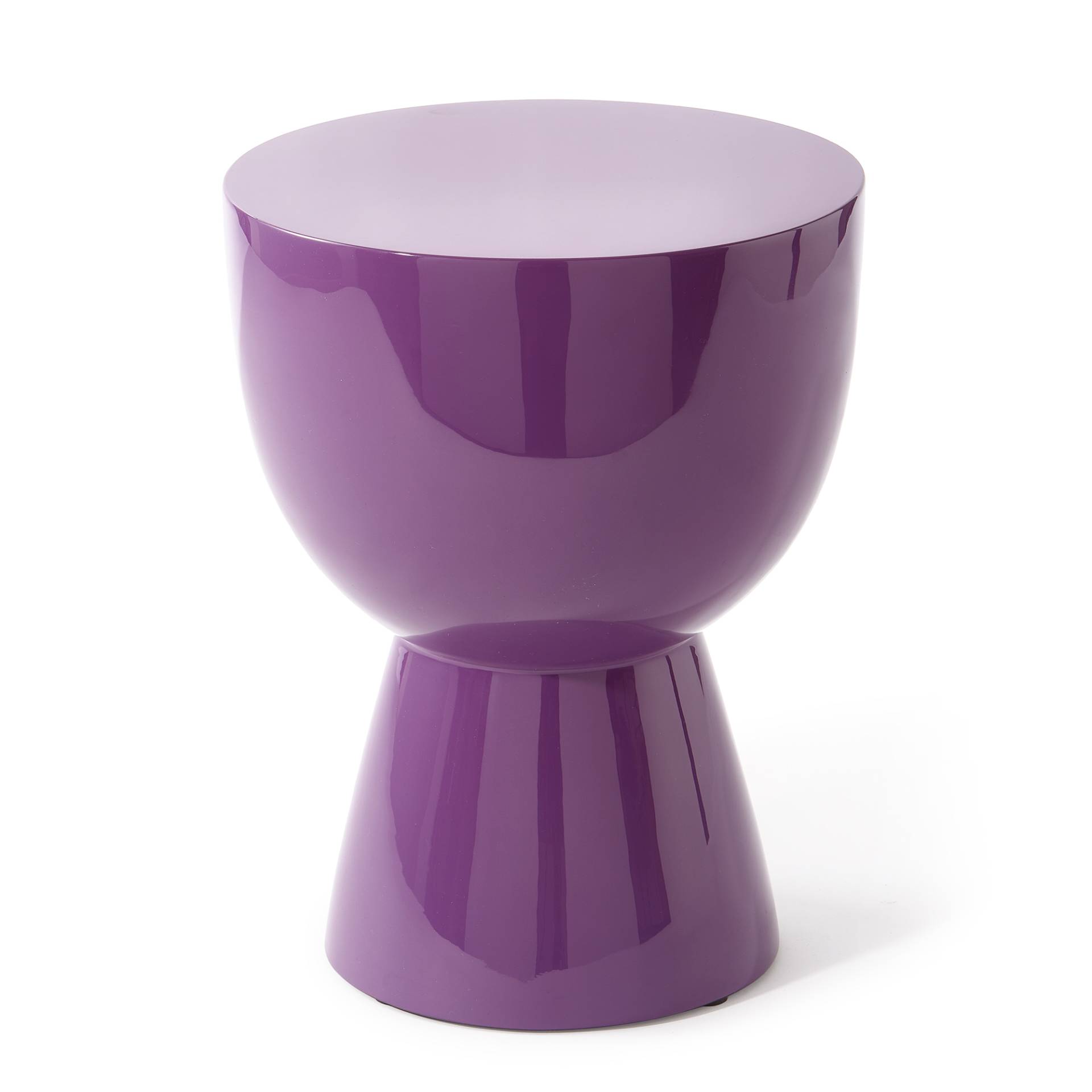 pols potten - Tip Tap Hocker - dunkelviolett/lackiert/H 46cm x Ø 35,5cm von pols potten