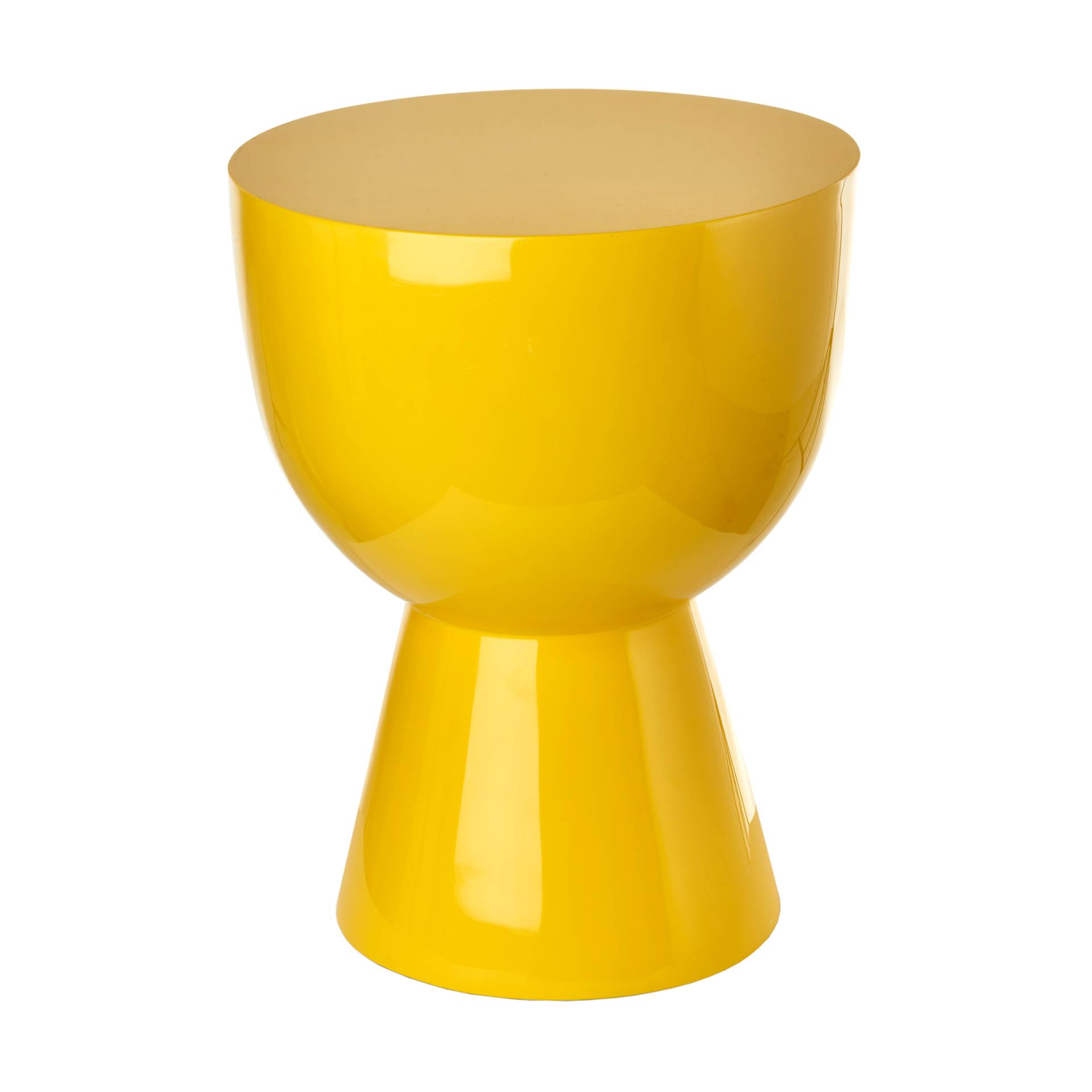 pols potten - Tip Tap Hocker - gelb/lackiert/H 46cm x Ø 35,5cm von pols potten