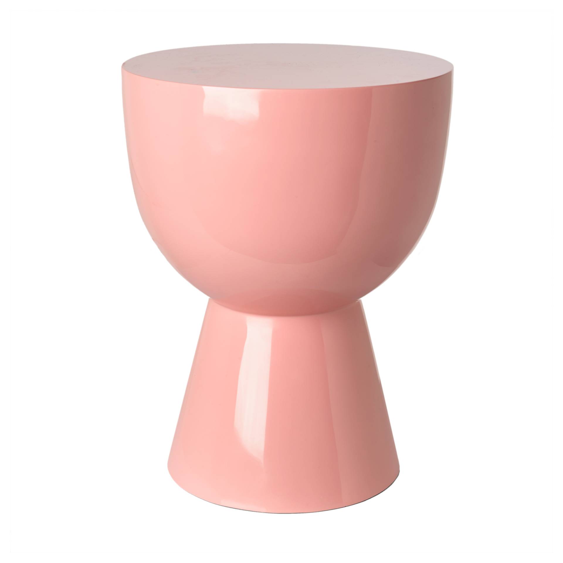 pols potten - Tip Tap Hocker - pink/lackiert/H 46cm x Ø 35,5cm von pols potten
