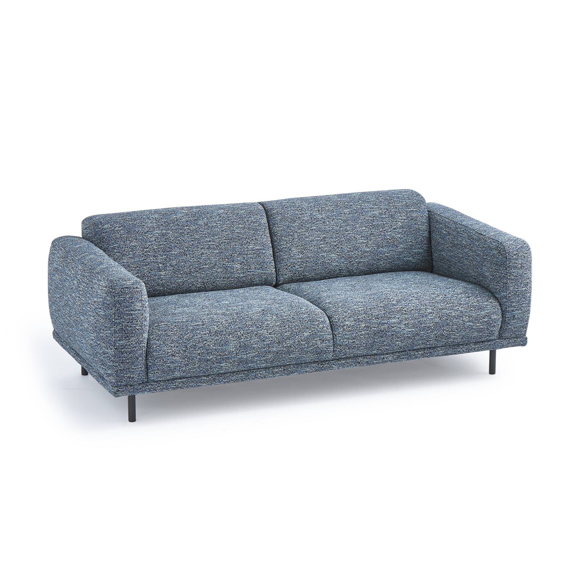 pols potten - Teddy 2-Sitzer Sofa - dunkelblau/Stoff/Gestell pulverbeschichtet schwarz/BxHxT 206x71x92cm von pols potten