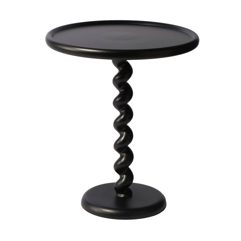 pols potten - Twister Beistelltisch - schwarz/H 56cm x Ø 46cm von pols potten