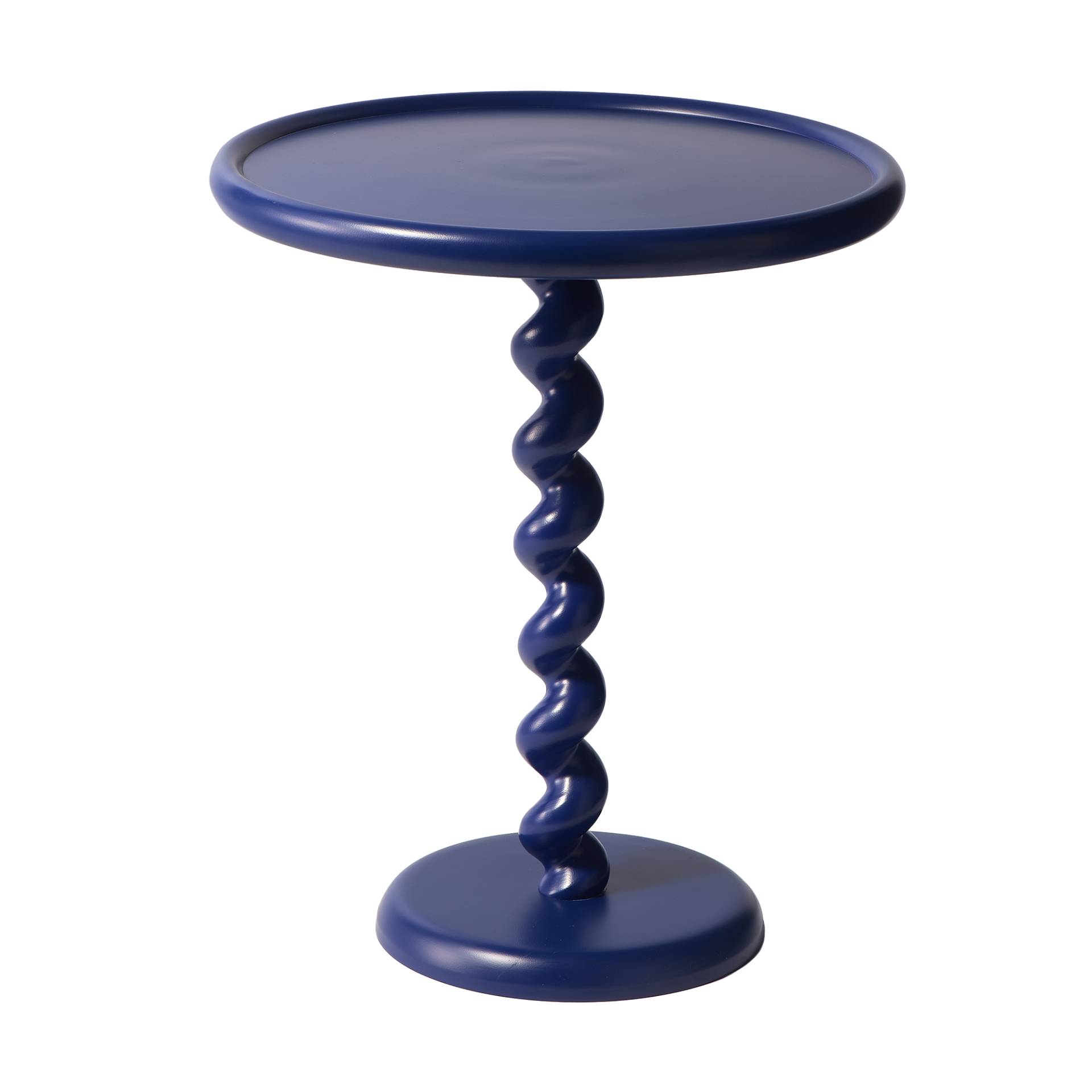 pols potten - Twister Beistelltisch - tiefes blau/H 56cm x Ø 46cm von pols potten