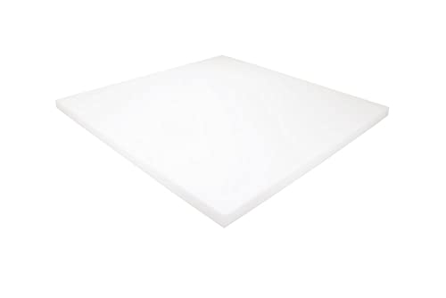 polstereibedarf-online Schaumstoff Kissen Weiß 50cm x 50cm x 2cm RG 40/55 hohe Festigkeit von polstereibedarf-online