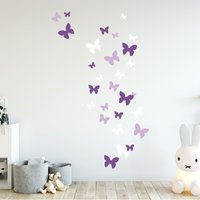 Multi-Size-Schmetterling Peel & Stick Wandaufkleber, Kinderzimmer Dekor Lila Schmetterling Wandtattoo, Abnehmbare Mädchenzimmer von pompomdecal