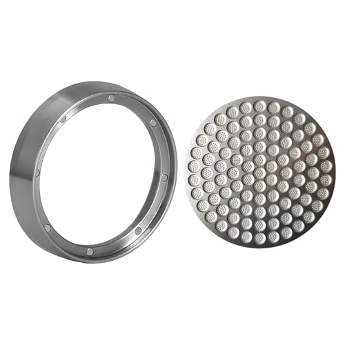 PONEZG Kaffee Dosierring 58mm Magnetisch Edelstahl + Puck Screen 58 mm Espresso Zubehör für Portafilter, Siebträger Dosierring 58 mm Dosiertrichter Ring (58mm Funnel Magnetisch und Puck Screen) von ponezg