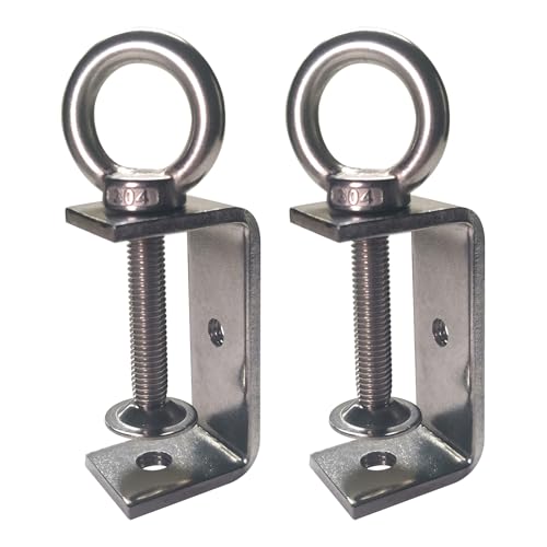 Ponezg 2 Stück C Klemme 15-60mm Einstellbar Kieferöffnungen Edelstahl C Zwingen Schraubzwingen Klein Schraubklemmen Metall Klemmschrauben Klemmhalterung Tischklemme M8 M10 Schraubzwinge C-Clamp Set von ponezg