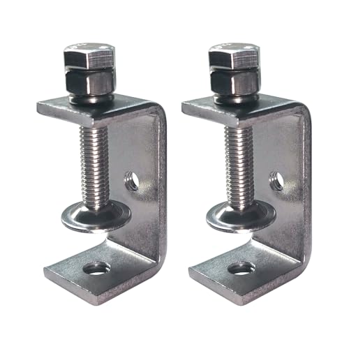 Ponezg C Klemme Edelstahl 55mm C Zwingen Schraubzwingen Set Klein Klemmschraube Schraubklemme Klemmen Metall Klemmhalterung Tischklemme 20-50mm Einstellbar Kieferöffnungen M8 M10 C-Clamp (2 Stück) von ponezg