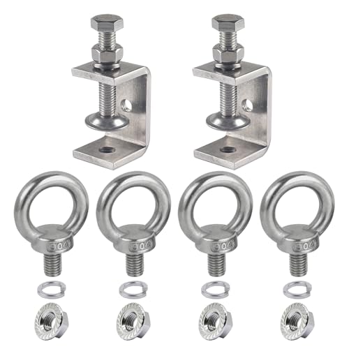 Ponezg Schraubzwingen Klein C Klemme 304 Edelstahl, C Zwingen Einstellbar Klemmbereich ist 6-30mm, C Klemme Kieferöffnungen 35mm mit M8 Ringschrauben für Holzbearbeitung, C-Clamp Set (6 Teiliges Set) von ponezg