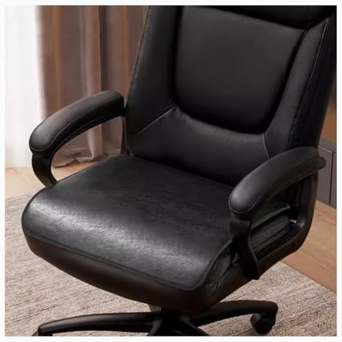 ponpfden Bürostuhlkissen Aus PU-Leder, Rutschfestes Sitzkissen for Zu Hause, Quadratisches Stuhlkissen for Den Chef 40 X 40 cm, 45 X 45 cm, 50 X 50 cm(Black,45 * 45cm) von ponpfden