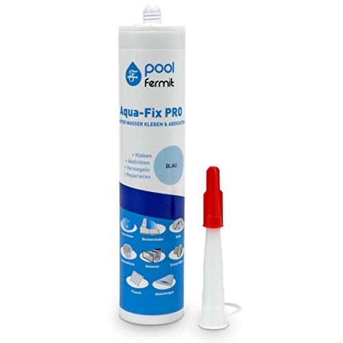 Fermit Aqua-Fix PRO Blau/Kleben, Abdichten, Reparieren und Versiegeln/Fugendichtung für Pools, Badewannen, Waschbecken, Spülbecken von pool fermit