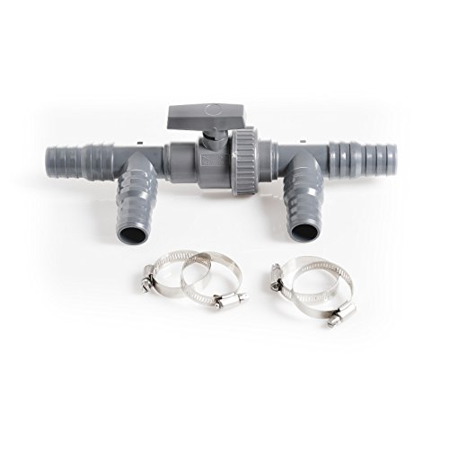 Poolomio Bypass Ventil, 3-Wege-Ventil und T-Stück in einem, ideal zum Anschluss an die Solarheizung, geeignet für Pool-Schläuche mit Ø 32 mm und 38 mm von poolomio.de